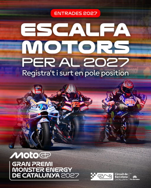 🚨 #MotoGP #CatalanGP 2027 🚨
🆕 Escalfa motors per al 2027!!! Aquest proper dimecres 28 de novembre podràs aconseguir la teva entrada pel #CatalanGP amb una gran novetat: LA PRÈVIA!
Calienta motores para 2027! Este próximo miércoles 28 de noviembre podrás conseguir tu entrada para el #CatalanGP con una gran novedad: LA PREVIA!
Warm up your engines for 2027! Tickets for the #CatalanGP go on sale this coming Wednesday 28 November, featuring an exciting new addition: THE RUN-UP!
🙌 Registra't ara i viu el dijous de Gran Premi com mai abans de forma gratuïta! Amb tot el què passa abans del cap de setmana, amb accés a la Fan Zone, música i accés exclusiu al procés de sol·licitud per a la visita al Pit Lane.
Regístrate ahora y vive el jueves de Gran Premi como nunca antes de forma totalmente gratis! Descubre todo lo que ocurre antes del fin de semana, con acceso a la Fan Zone, música y acceso exclusivo al proceso de solicitud para la visita al Pit Lane.
Register now and experience Grand Prix Thursday like never before for free! Enjoy everything that happens before the race weekend, including access to the Fan Zone, live music, and exclusive opportunity to apply for the Pit Lane visit.
🚥 Registra't ara i viu el dijous de Gran Premi com mai abans de forma gratuïta!
Regístrate ahora y disfruta al máximo del jueves de Gran Premio de forma gratuita!!
Sign up now and make the most of Grand Prix Thursday for free!
ℹ️📧 Link amb tots els detalls i el registre a les nostres Stories i Bio 👆
ℹ️📧 Enlace con todos los detalles y el registro en nuestras Stories y en la Bio 👆
ℹ️📧 Find all the details and registration link in our Stories and Bio 👆
ℹ️ Abonats #SocCircuit
Seguim treballant en el calendari esportiu i l'abonament de la temporada 2027, en breu rebreu més detalls per correu electrònic.
Seguimos trabajando en el calendario deportivo y en el abono de la temporada 2027. Muy pronto recibiréis más detalles por correo electrónico.
We're still working on the sporting calendar and season pass for the 2027 season. You'll receive more details by email soon.